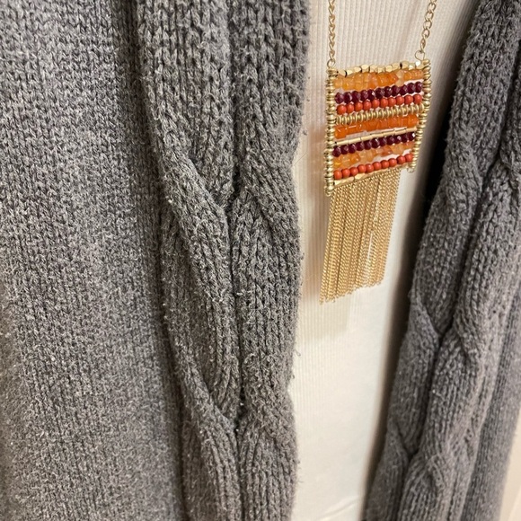 Tommy Hilfiger Gray Cardigan Sweater Open Front - Picture 3 of 11